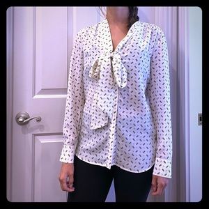 Banana republic tie neck blouse